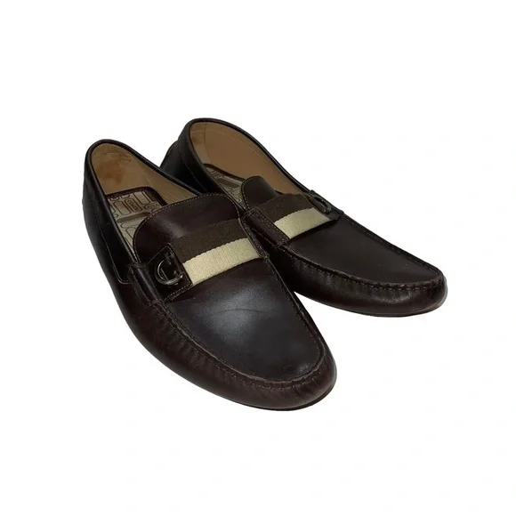 Coach Bally Lather Drivers Loafers Brown Men Size 12